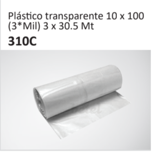 Plastico transparente 10 x 100(3Mil) 3 x 30.5 Mt 310C
