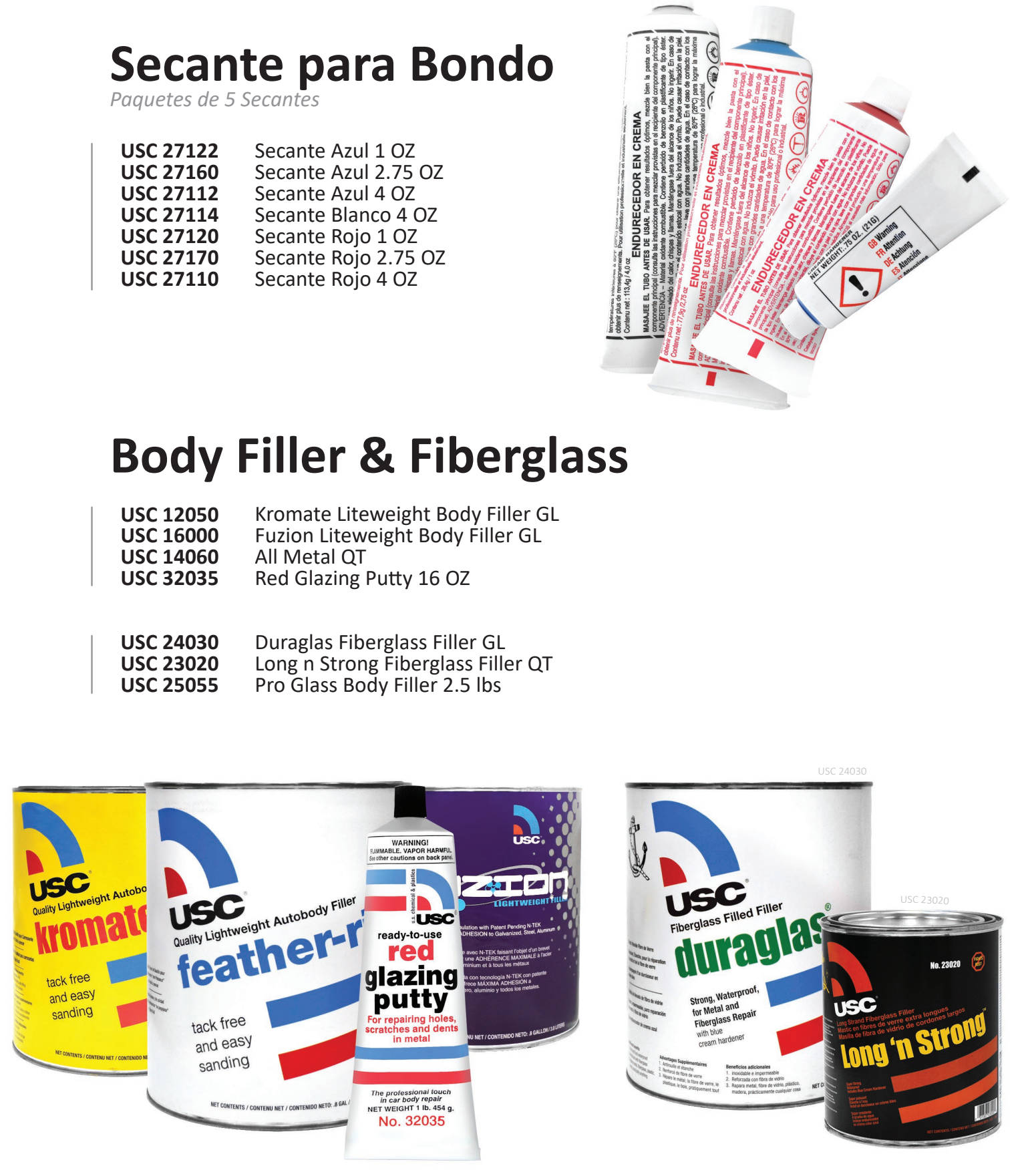 zz Secante para Bondo Body Filler & Fiberglass USC