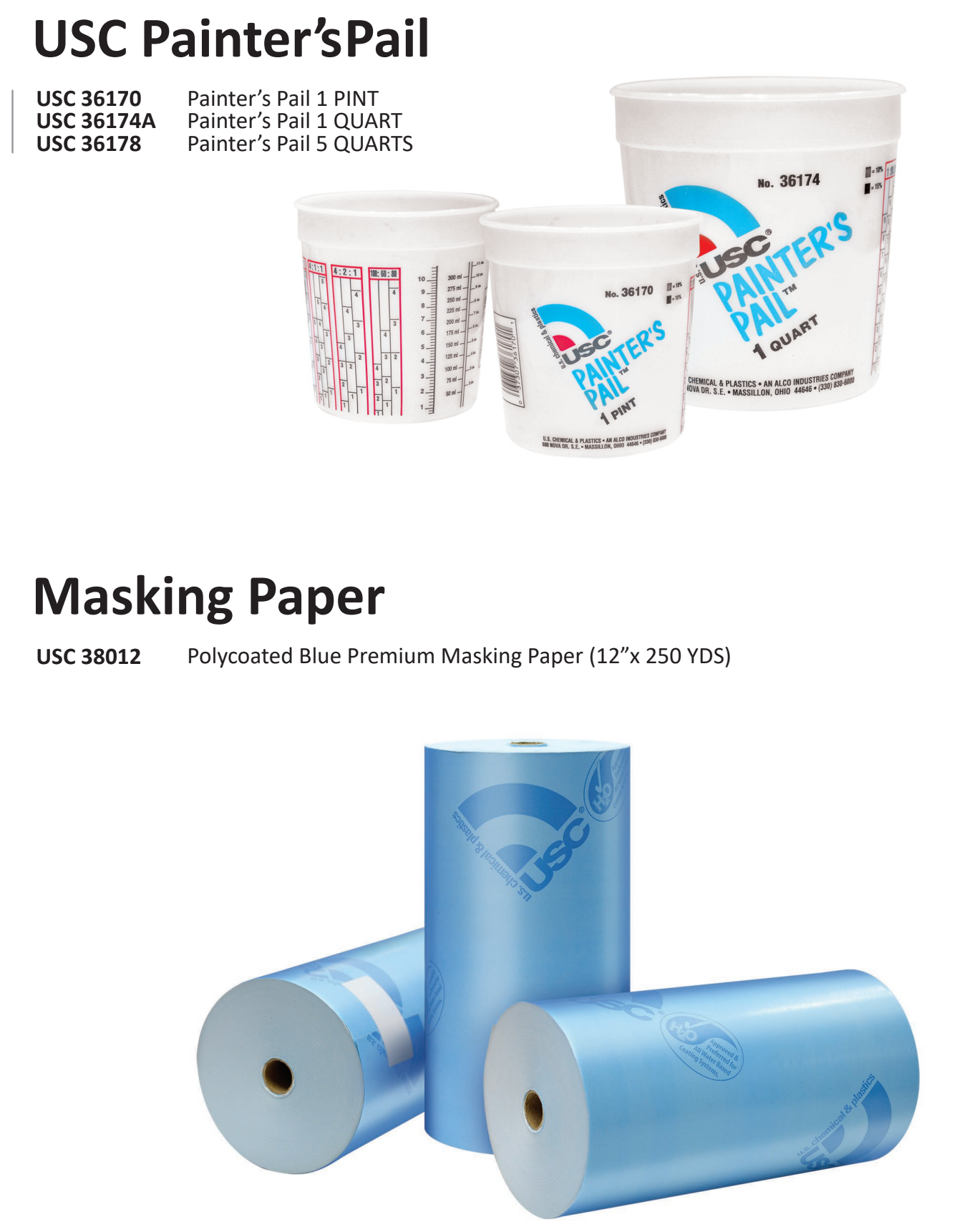 zz USC Painter’s Pail Masking Paper Polycoated