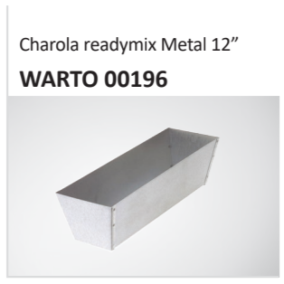 Charola readymix Metal 12” WARTO 00196