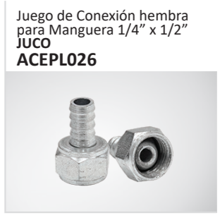 Juego de Conexión hembrapara Manguera 14” x 12”JUCOACEPL026