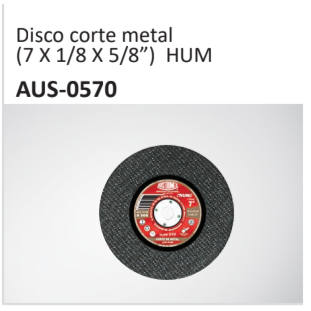 Disco corte metal (7 X 18 X 58”) HUM AUS-0570