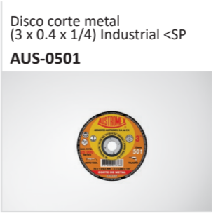 Disco corte metal(3 x 0.4 x 14) Industrial SPAUS-0501