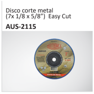 Disco corte metal(7x 18 x 58”) Easy CutAUS-2115