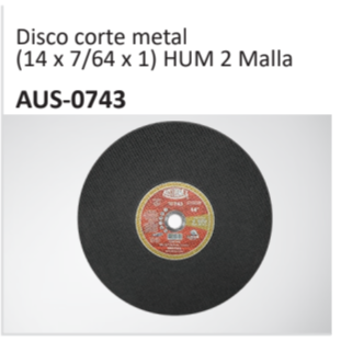 Disco corte metal(14 x 764 x 1) HUM 2 MallaAUS-0743