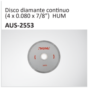 Disco diamante continuo(4 x 0.080 x 78”) HUM AUS-2553