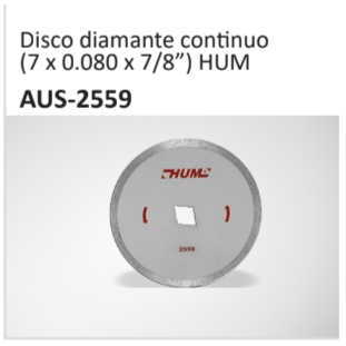 Disco diamante continuo(7 x 0.080 x 78”) HUM AUS-2559