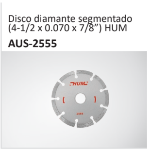 Disco diamante segmentado(4-12 x 0.070 x 78”) HUM AUS-2555