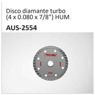 Disco diamante turbo(4 x 0.080 x 78”) HUM AUS-2554