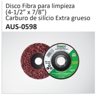 Disco Fibra para limpieza(4-12” x 78”)Carburo de silicio Extra gruesoAUS-0598