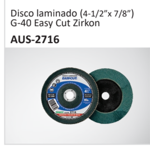 Disco laminado (4-12”x 78”)G-40 Easy Cut Zirkon AUS-2716