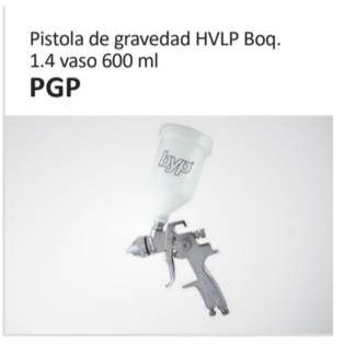Pistola de gravedad HVLP Boq.1.4 vaso 600 mlPGP