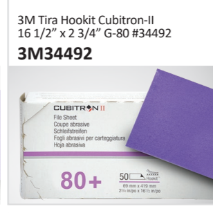3M Tira Hookit Cubitron-II16 12” x 2 34” G-80 #344923M34492