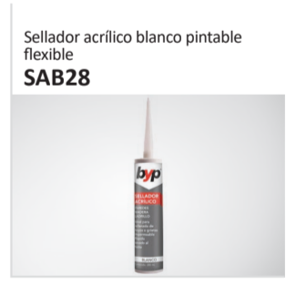 Sellador acrílico blanco pintableflexible SAB28