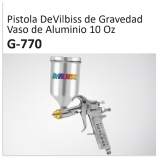 Pistola DeVilbiss de GravedadVaso de Aluminio 10 Oz G-770
