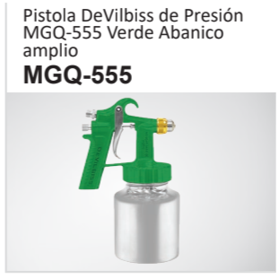 Pistola DeVilbiss de PresiónMGQ-555 Verde Abanicoamplio MGQ-555