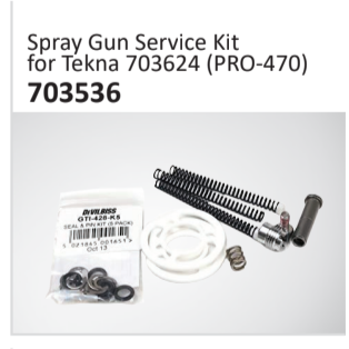 Spray Gun Service Kitfor Tekna 703624 (PRO-470) 703536