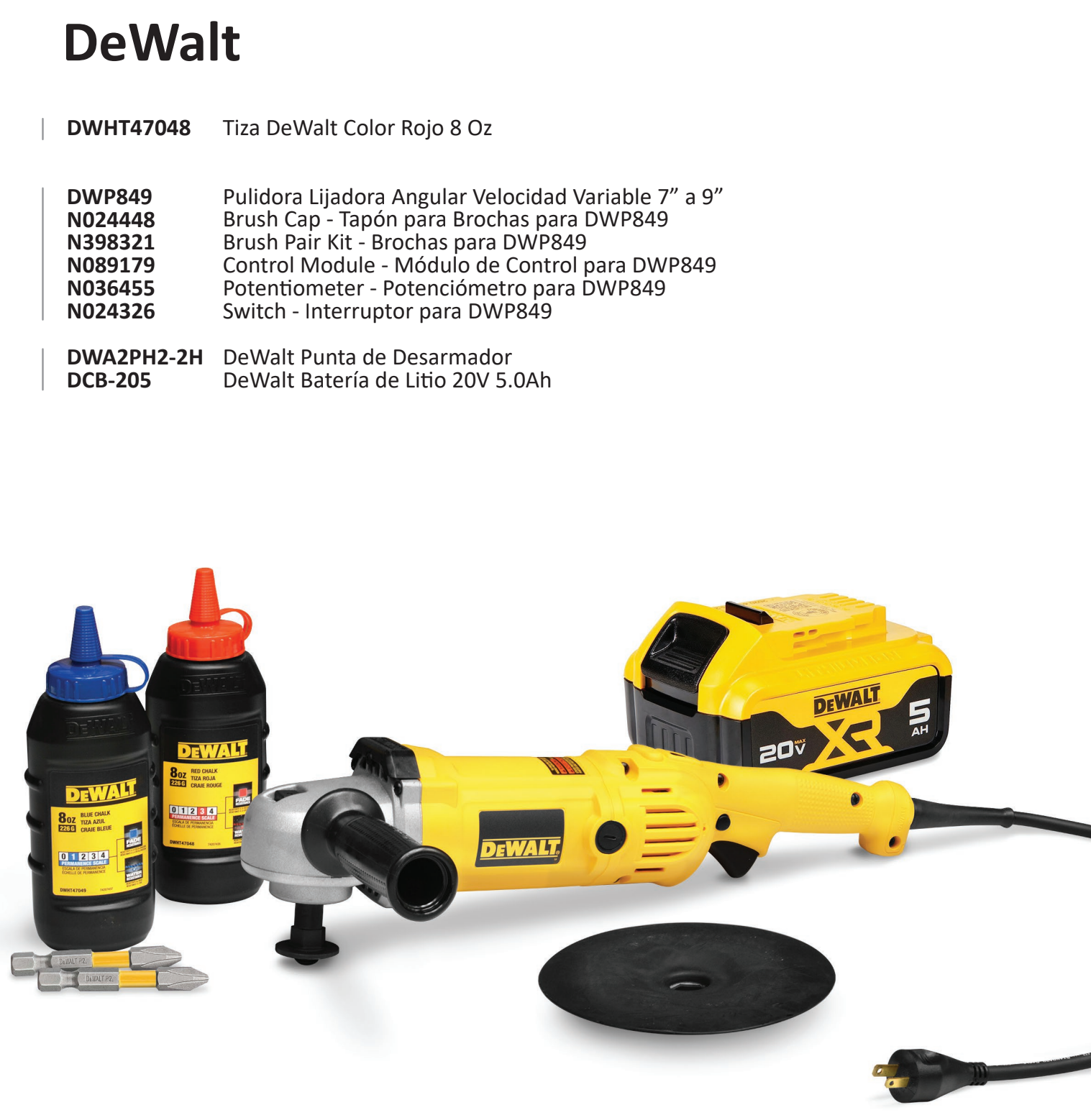 zz Pulidora lijadora brush bateria dewalt