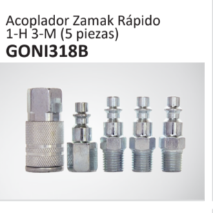 Acoplador Zamak Rápido1-H 3-M (5 piezas)GONI318B