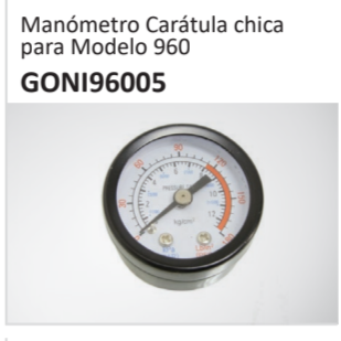 Manómetro Carátula chicapara Modelo 960 GONI96005