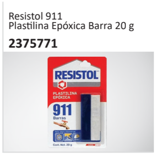 Resistol 911Plastilina Epóxica Barra 20 g2375771