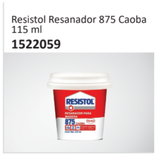 Resistol Resanador 875 Caoba115 ml 1522059