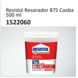 Resistol Resanador 875 Caoba500 ml 1522060