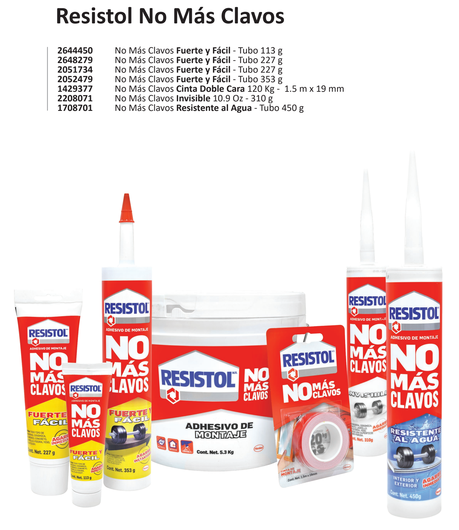 zz Resistol No Más Clavos