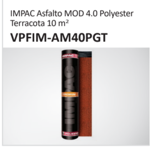 IMPAC Asfalto MOD 4.0 PolyesterTerracota 10 m2VPFIM-AM40PGT