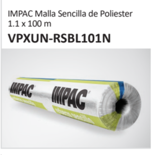 IMPAC Malla Sencilla de Poliester1.1 x 100 mVPXUN-RSBL101N