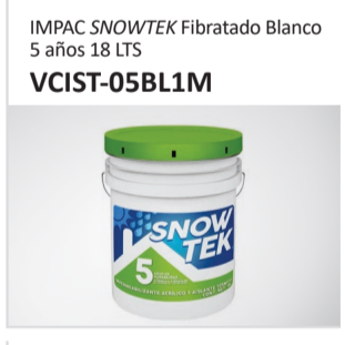 IMPAC SNOWTEK Fibratado Blanco5 años 18 LTSVCIST-05BL1M