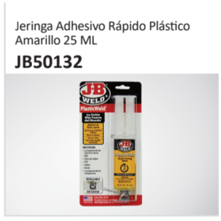 Jeringa Adhesivo Rápido PlásticoAmarillo 25 ML JB50132