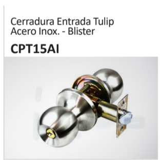 Cerradura Entrada TulipAcero Inox. - Blister CPT15AI