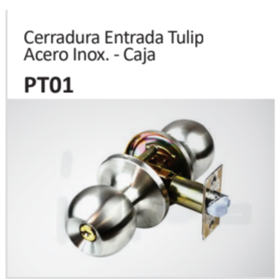 Cerradura Entrada TulipAcero Inox. - Caja PT01
