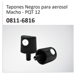 Tapones Negros para aerosolMacho - PQT 12 0811-6816