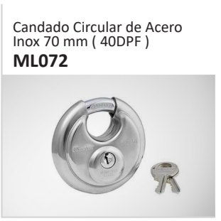Candado Circular de AceroInox 70 mm ( 40DPF ) ML072