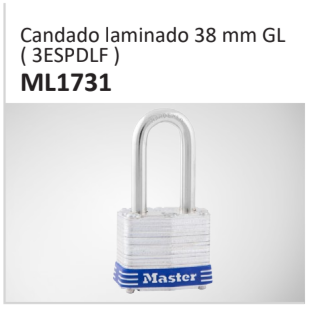 Candado laminado 38 mm GL( 3ESPDLF ) ML1731