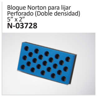 Bloque Norton para lijarPerforado (Doble densidad)5” x 2” N-03728