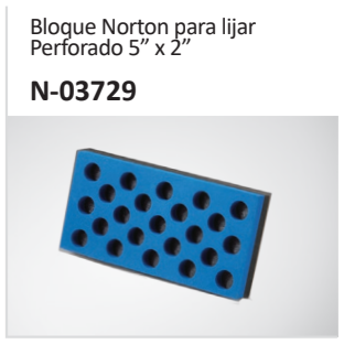 Bloque Norton para lijarPerforado 5” x 2” N-03729