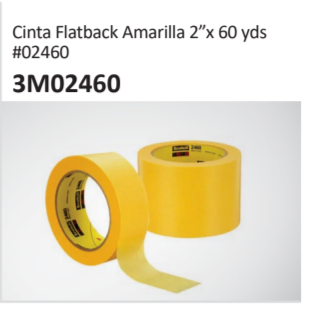 Cinta Flatback Amarilla 2”x 60 yds #02460 3M02460
