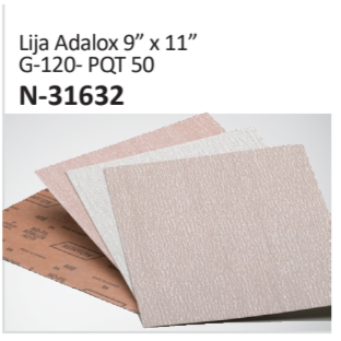 Lija Adalox 9” x 11”G-120- PQT 50N-31632