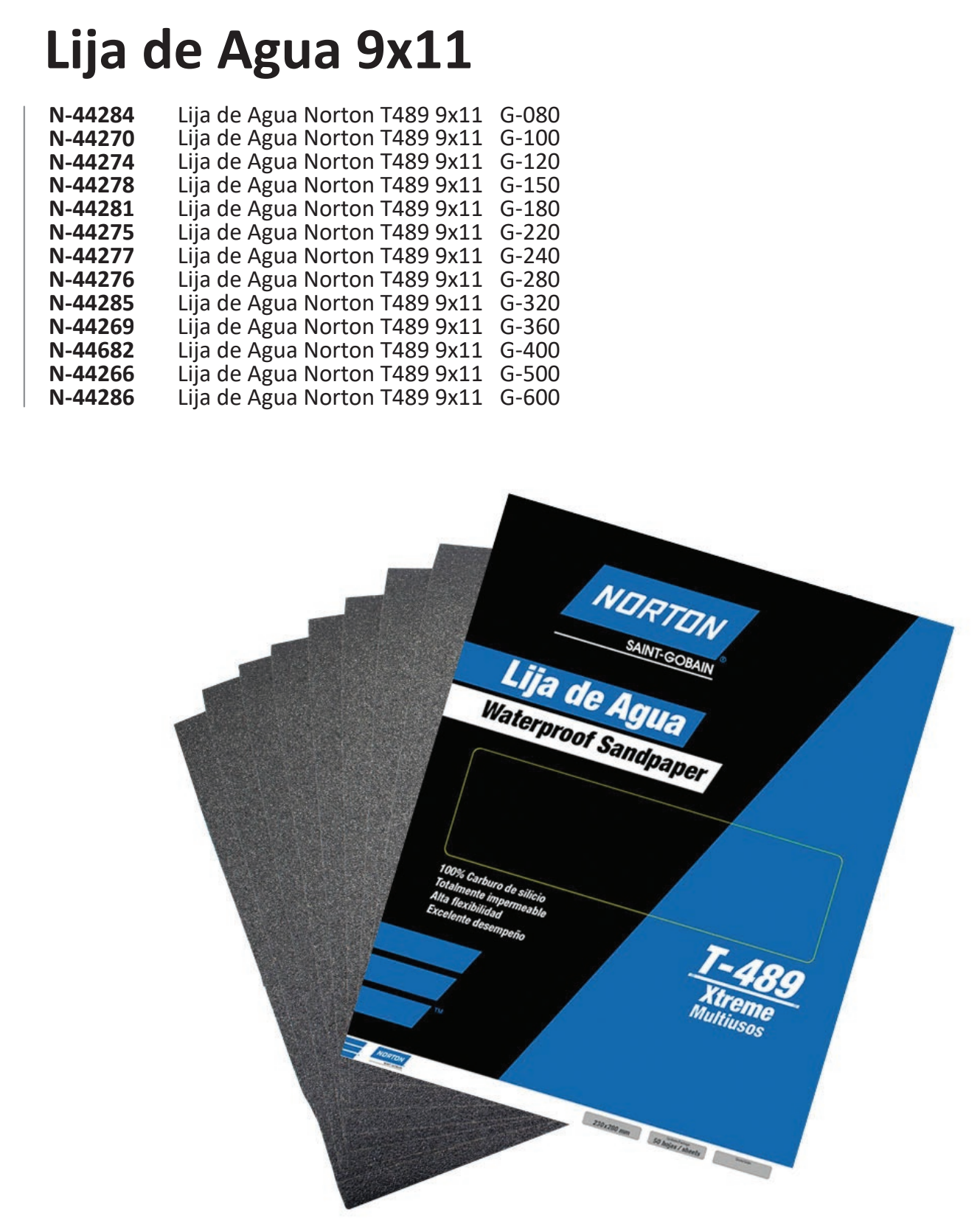 zz Lija de Agua Norton 9x11