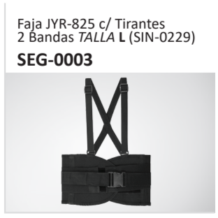 Faja JYR-825 c Tirantes2 Bandas TALLA L (SIN-0229) SEG-0003