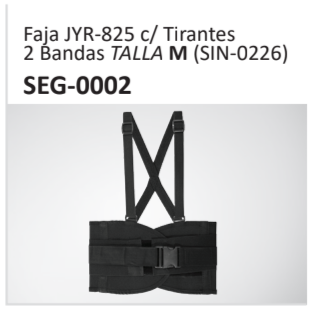 Faja JYR-825 c Tirantes2 Bandas TALLA M (SIN-0226) SEG-0002