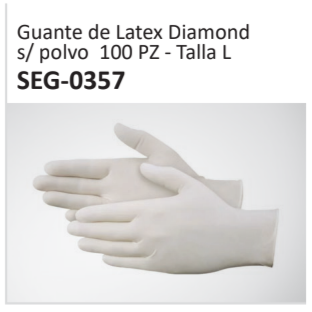 Guante de Latex Diamonds polvo 100 PZ - Talla L SEG-0357