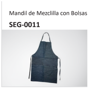 Mandil de Mezclilla con BolsasSEG-0011