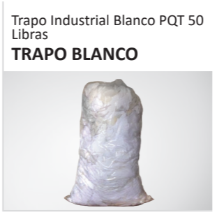 Trapo Industrial Blanco PQT 50Libras TRAPO BLANCO