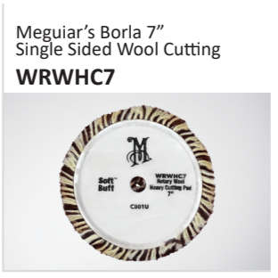 Meguiar’s Borla 7” Single Sided Wool Cutting WRWHC7