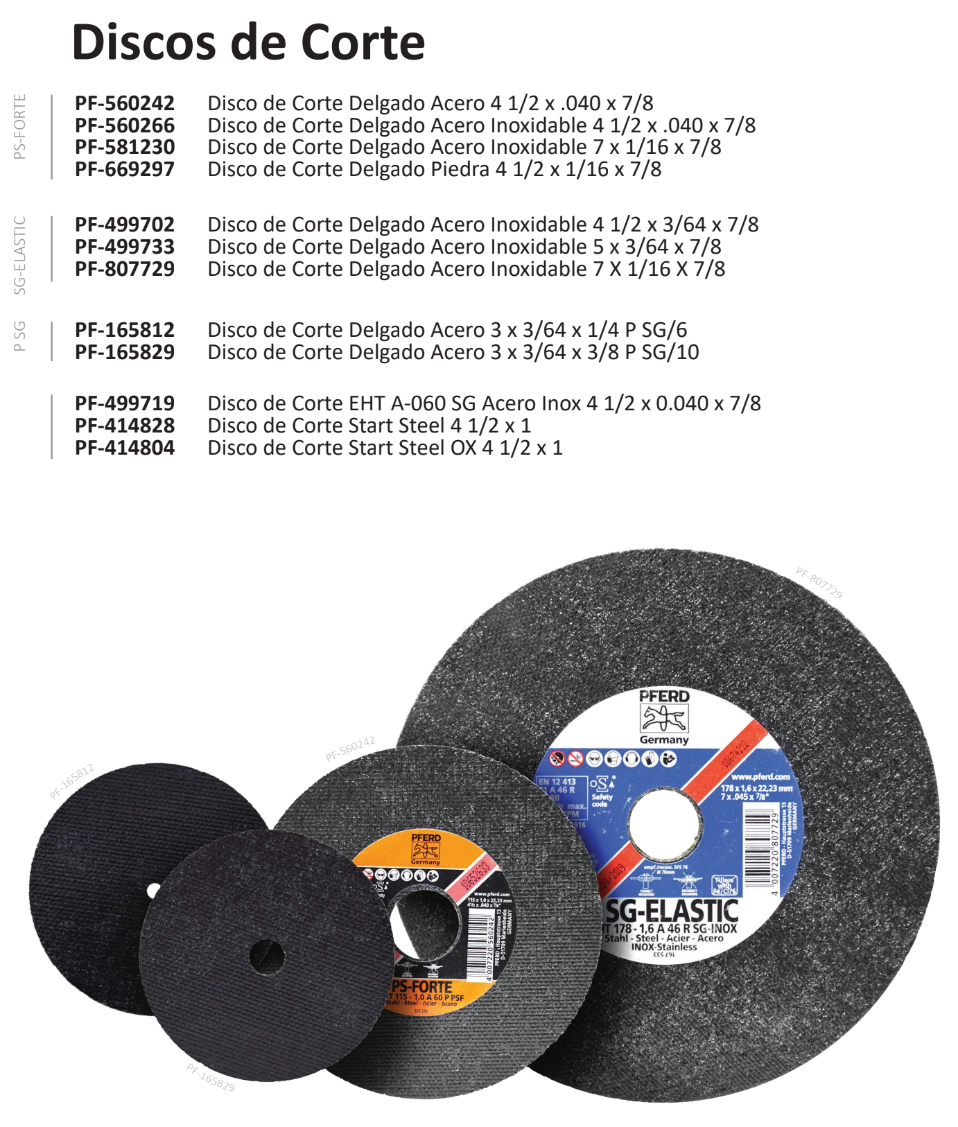 zz Discos de Corte delgado acero