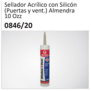 Sellador Acrílico con Silicón(Puertas y vent.) Almendra10 Ozz084620